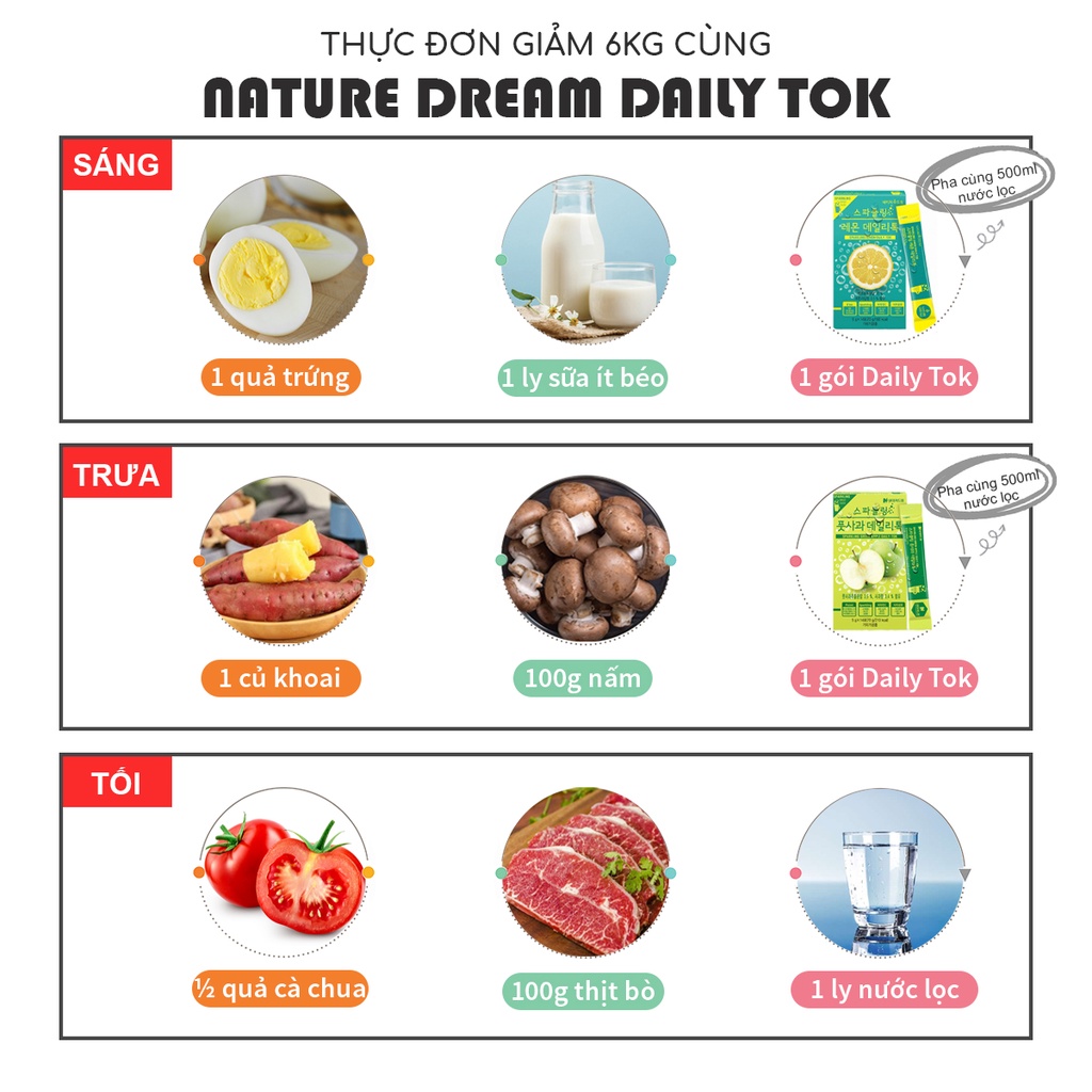 Bột Detox Vitamin Cho Cơ Thể NATURE DREAM SPARKLING DAILY TOK_Mỹ phẩm Hàn Quốc chính hãng