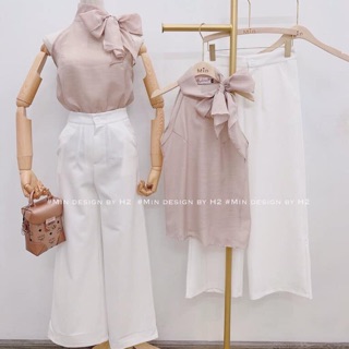 SET ÁO YẾM HỒNG +QUẦN ỐNG SUÔNG