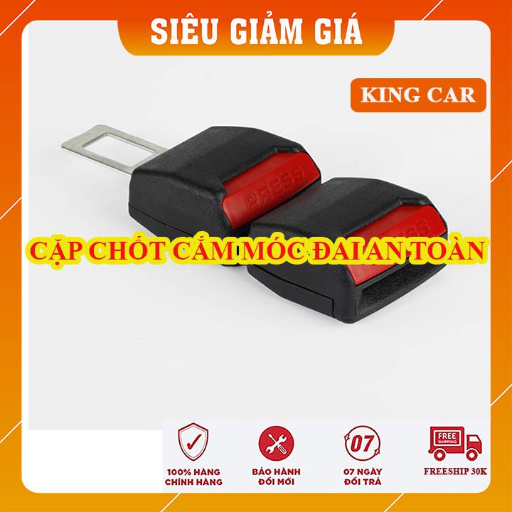 Cặp chốt cắm móc đai an toàn, đầu khóa chốt cắm móc dây an toàn xe ô tô - Shop KingCar