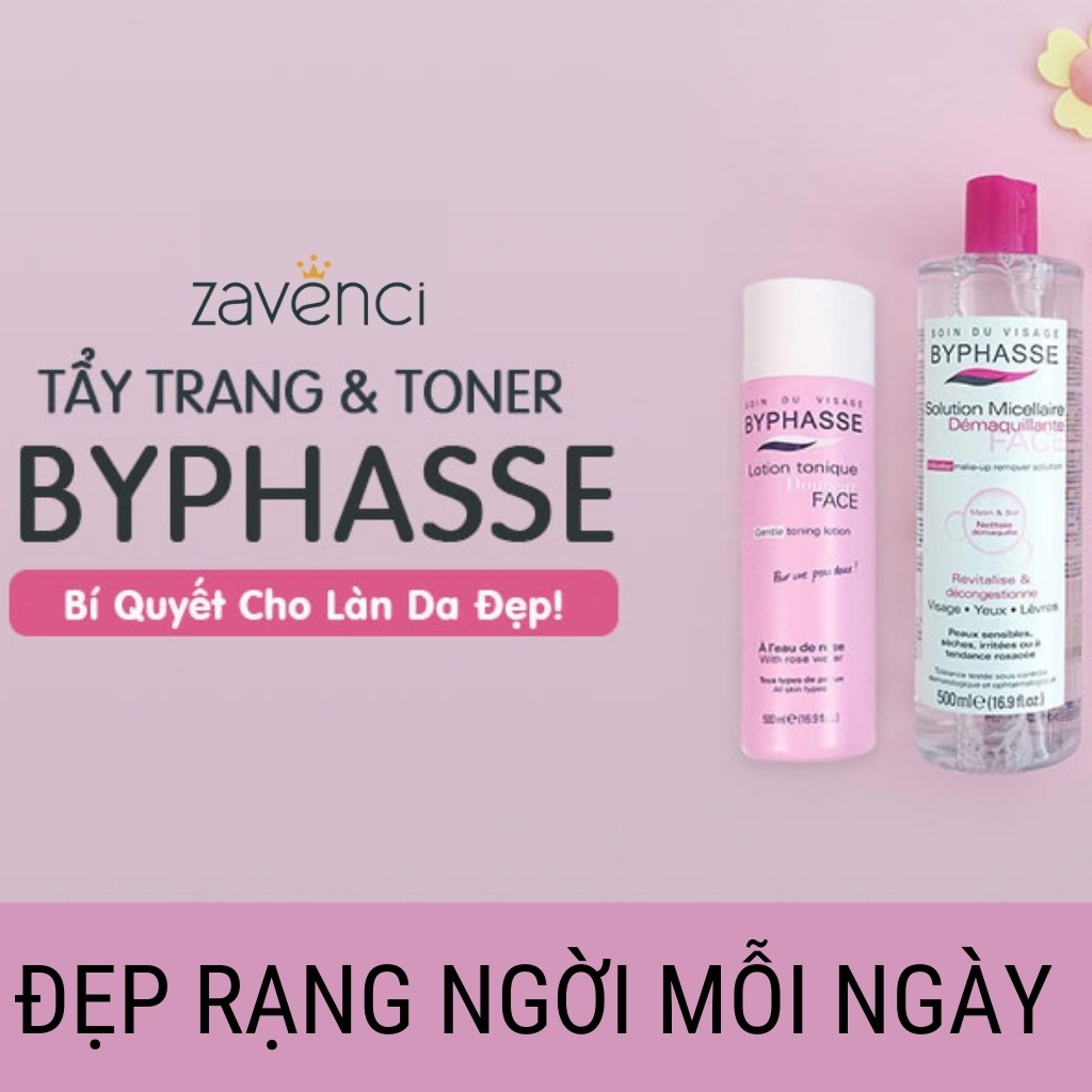 Nước hoa hồng NH23445 BYPHASSE chiết xuất nha đam dành cho da nhạy cảm (500ml)