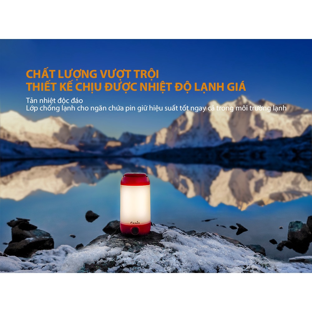 Đèn pin cắm trại FENIX CL26R 400 lumen sạc USB sử dụng 1 pin 18650 2600mAh