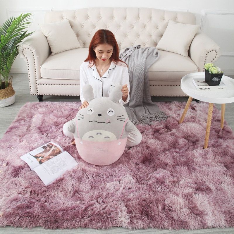 Thảm lông loang trải sàn trang trí phòng khách decor phòng ngủ