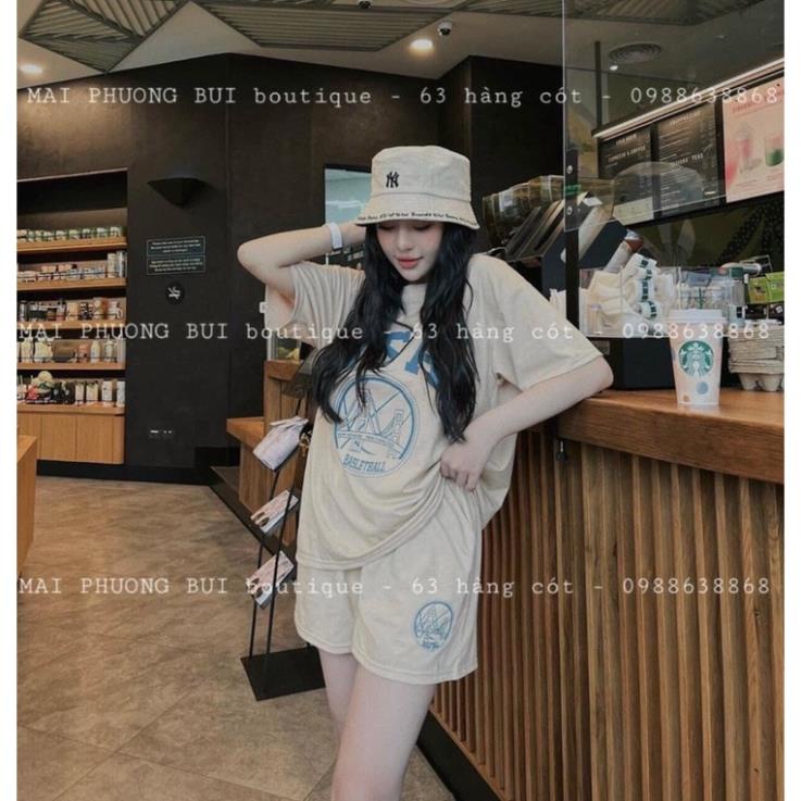 HOT Bộ Đùi Tay Lỡ Quần Sọc USA Dáng Rộng Thụng Unisex Nam Nữ Kiểu Dáng Thể Thao Tập Gym Năng Động Freesize