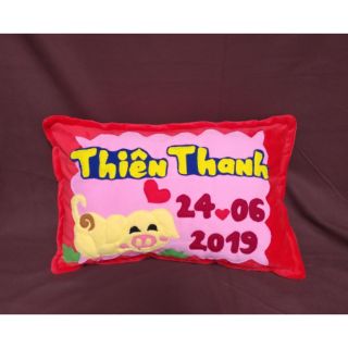 Bộ 2 Gối nằm handmade heo vàng cho bé