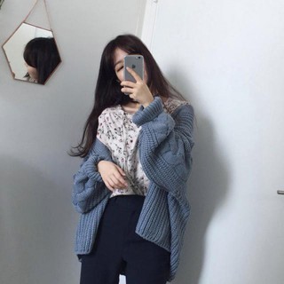Áo khoác Cardigan len thừng tay bo