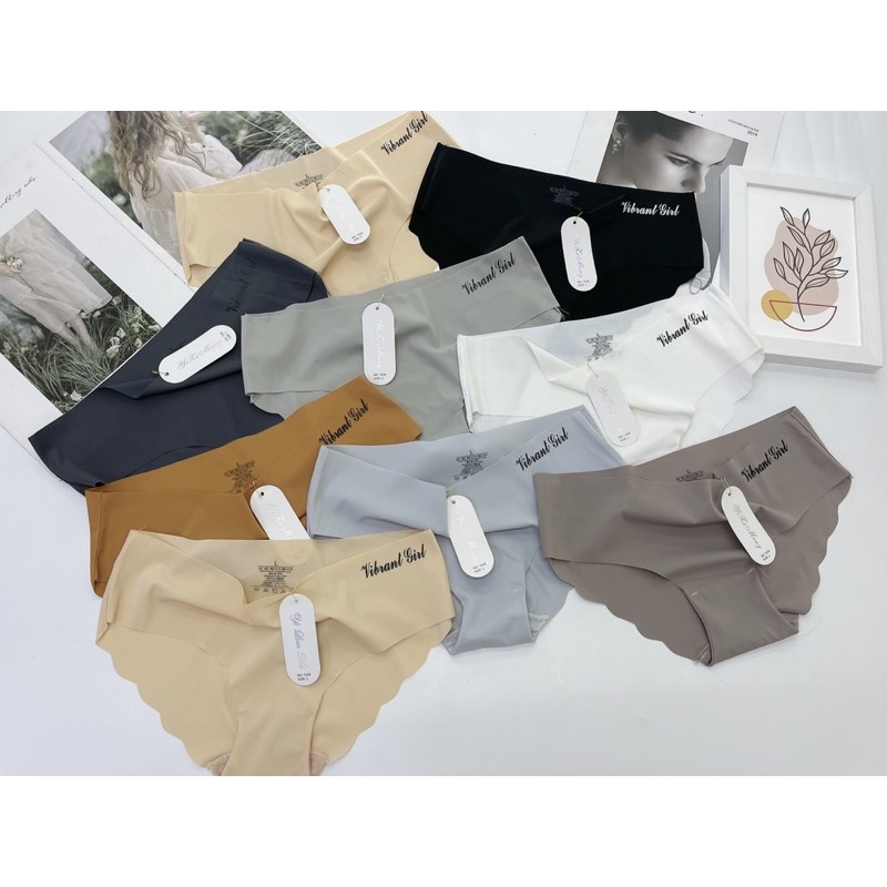 Sét 10 quần lót nữ su Nhật viền chữ không đường may 1028, hàng cao cấp dày dặn cực mát