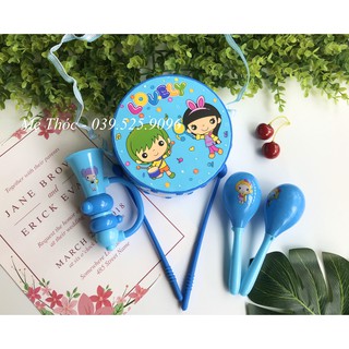Bộ 5 món đồ chơi trống, xúc xắc, kèn cho bé