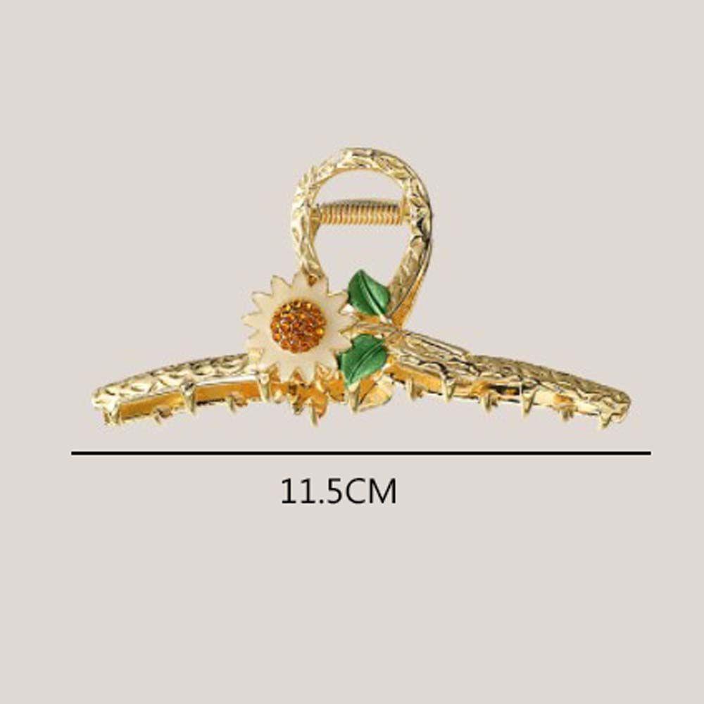 VANES1 Kẹp Tóc Kim Loại Hình Hoa Hướng Dương Đính Đá Phong Cách Hàn Quốc