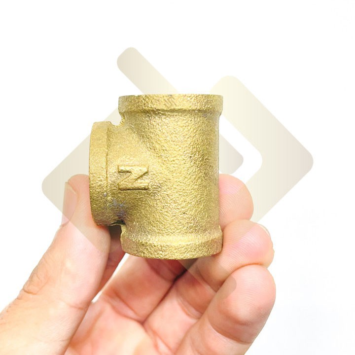 [TÊ NỐI REN] Tê thau chia ba đầu ren trong bước ren BSP hệ G dân dụng - Đồng đúc khuôn dập nóng (brass pipe fitting tee)