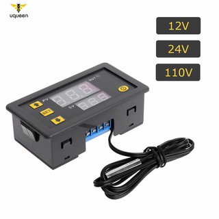 Bộ Điều Khiển Nhiệt Độ Có Cảm Biến Đèn LED UQ W3230 DC 12V 24V 110V-220V AC