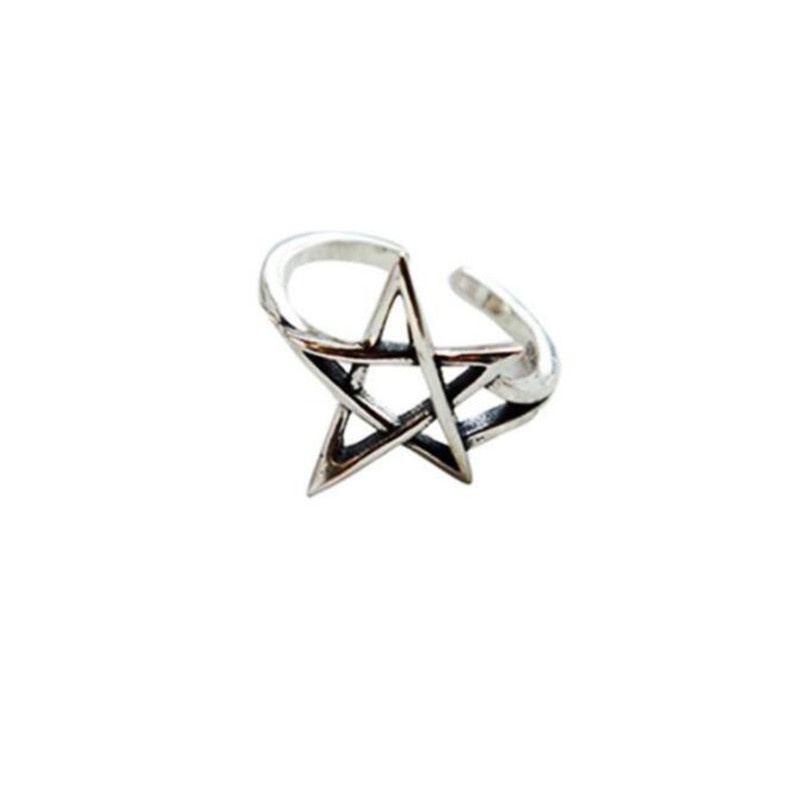 Nhẫn Hở Mạ Bạc 925 Hình Ngôi Sao Năm Cánh Phong Cách Mori Thái Hàn Quốc Thời Trang Cho Nữ R162
