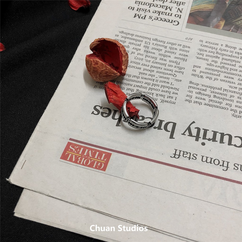 Nhẫn Titan Thời Trang Đường Phố Cổ Điển Cá Tính Cho Nam Nữ