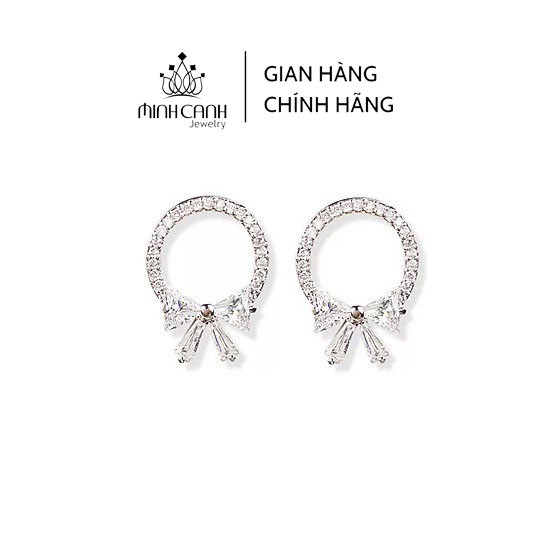 Bông Tai Bạc Hình Tròn Thắt Nơ Kiểu Hàn Quốc - Minh Canh Jewelry