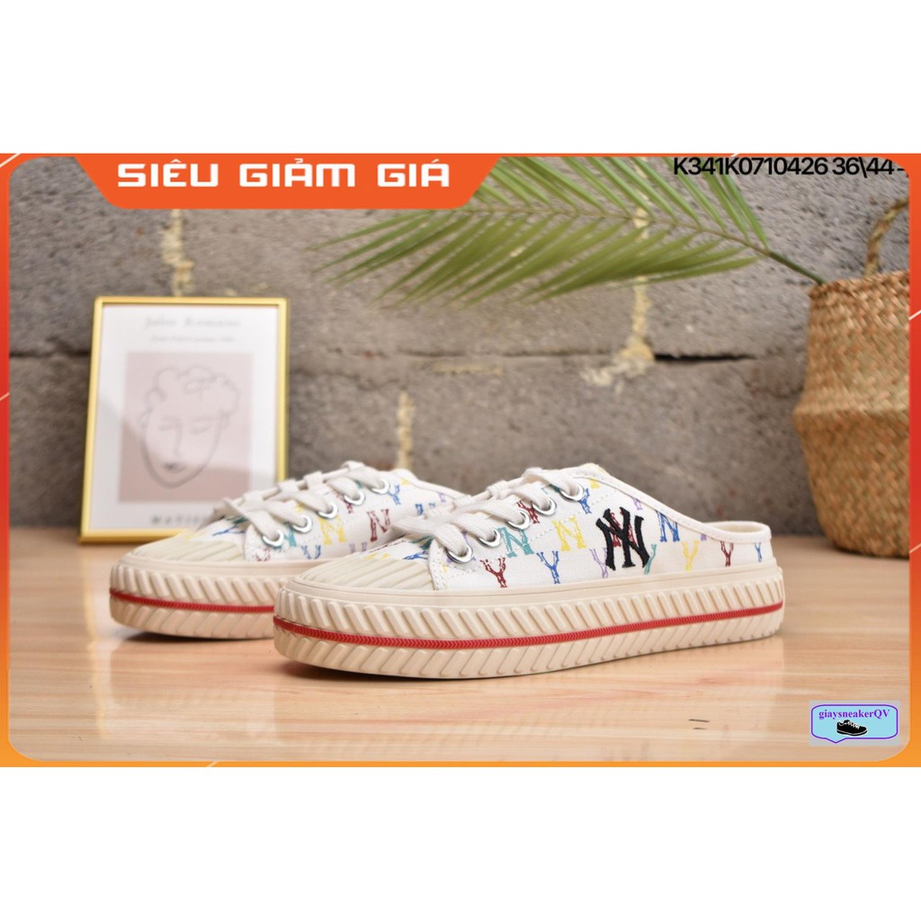 Giày Sneaker - Giày Thể Thao Thời Trang Nữ, Giày Đạp Gót, Sục 𝐌𝐋𝐁 PLAYBALL Mule MONOGRAM NEW YORK YANKEES - NY Nữ