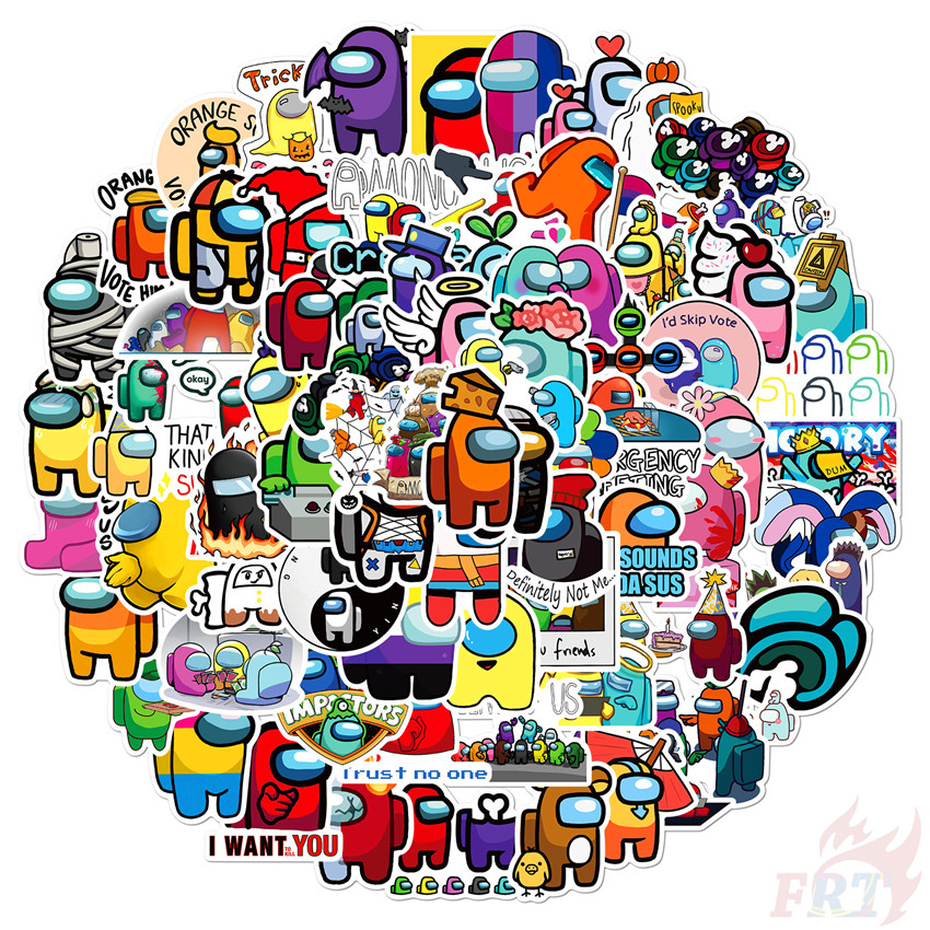 Bộ 100 miếng dán hình trò chơi Among US chống thấm nước trang trí đẹp DIY