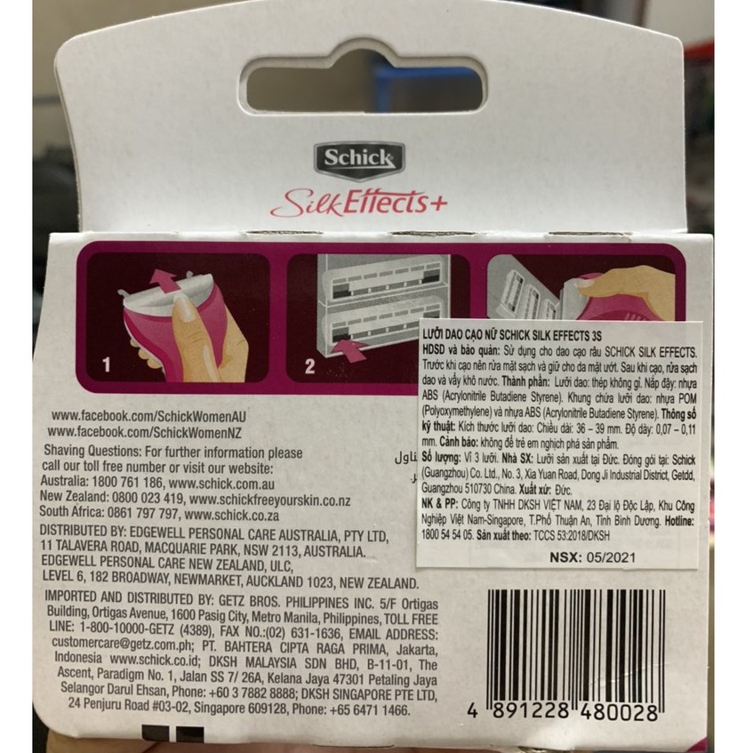 DAO CẠO NỮ Schick Silk Effects+ chính hãng