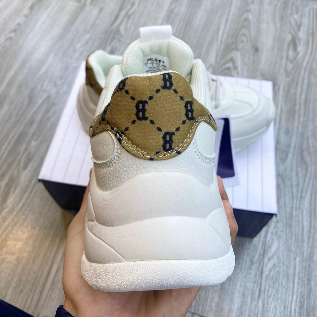 GIÀY THỂ THAO SNEAKER MLB HEEL CHỮ B NÂU ĐỘN ĐẾ BẢN CAO CẤP NAM NỮ ẢNH THẬT+FREESHIP