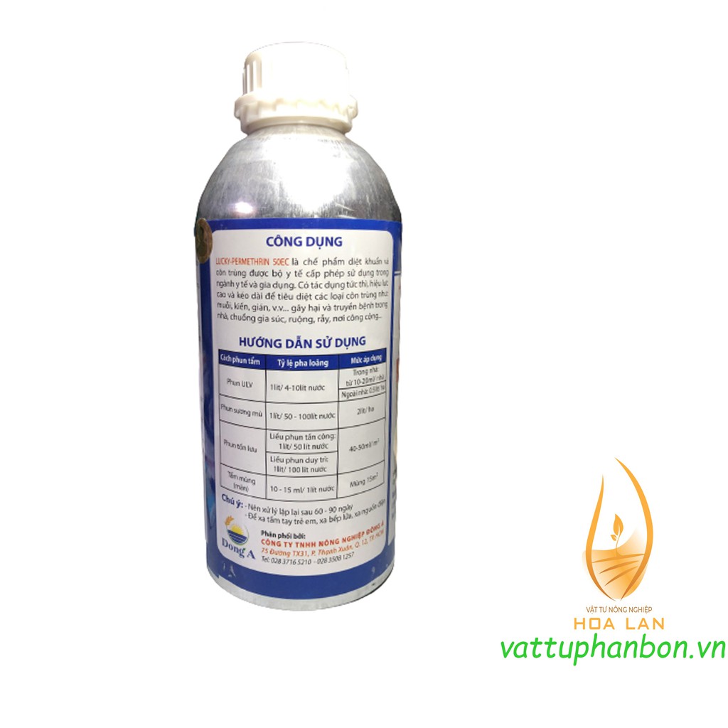 CHẾ PHẨM DIỆT CÔN TRÙNG LUCKY PERMETHRIN 50EC 1 lít - Sạch côn trùng - lâu bùng phát - #T060