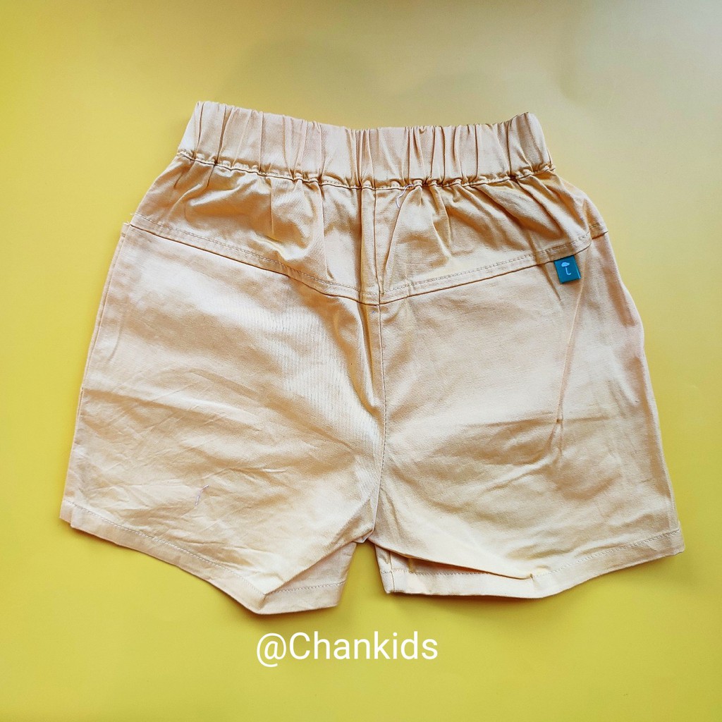 Quần short xuất Hàn kaki vàng bé trai từ 14-15kg