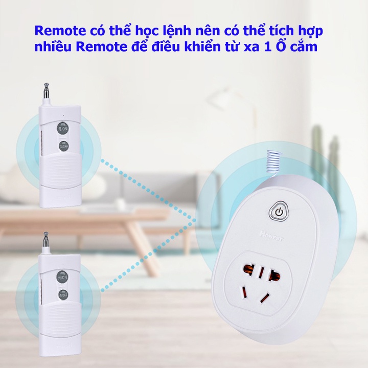 Ổ Cắm Điều Khiển Từ Xa Công Suất Lớn Honest HT-6805W 220v/30A 1000m, công tắc điều khiển từ xa