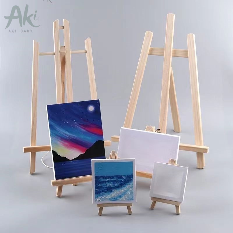 Giá để tranh ảnh bằng gỗ hình tam giác, giá vẽ tranh thích hợp với tranh số hóa 20*20cm/ 20*30cm