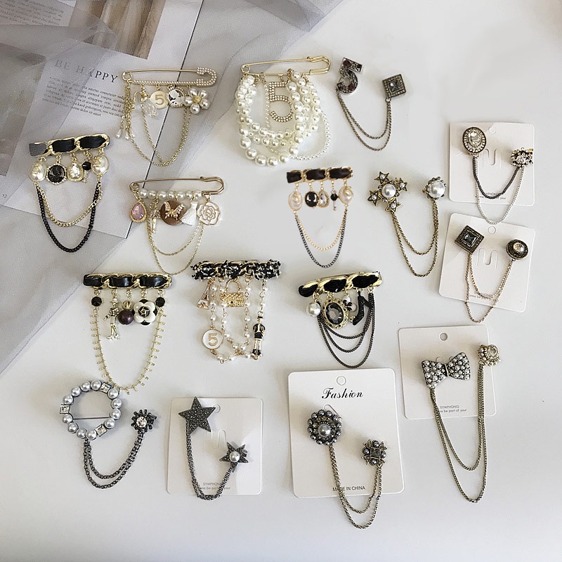 Ghim cài áo hình hoa hồng đính ngọc trai giả sang trọng cho nữ