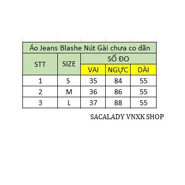 Áo Jeans Blashe Nút Gài - 3746