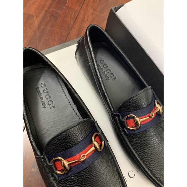 Giày lười nam da, giày moca Gu cci, giày mọi nam GC lót da đế cao su Bản đẹp fullbox thẻ bill.