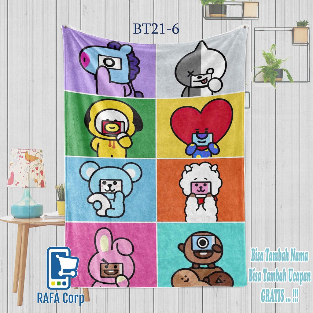 Chăn In Hình Bt21 Bts