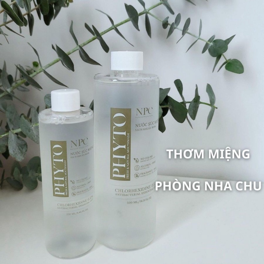Nước Súc Miệng Sạch Khuẩn, Làm Thơm PHYTO FRESH & NATURAL MOUTHWASH HỘP 1 CHAI 500mL Và 250mL