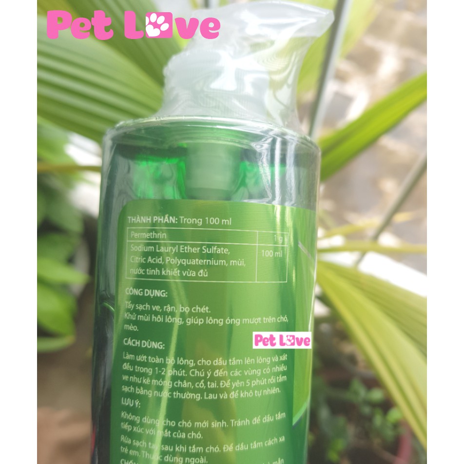 Sữa tắm diệt ve rận, bọ chét, khử mùi chó mèo Bio Care (450ml)