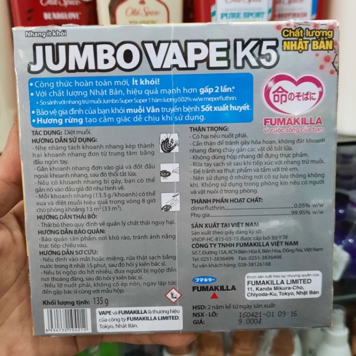 Nhang muỗi Jumbo Vape ít khói 135g