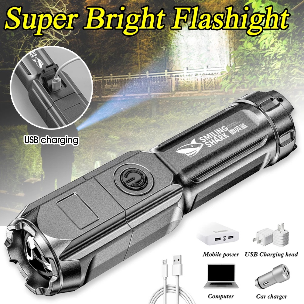 Đèn pin LED siêu sáng sạc lại được 1200 Lumen