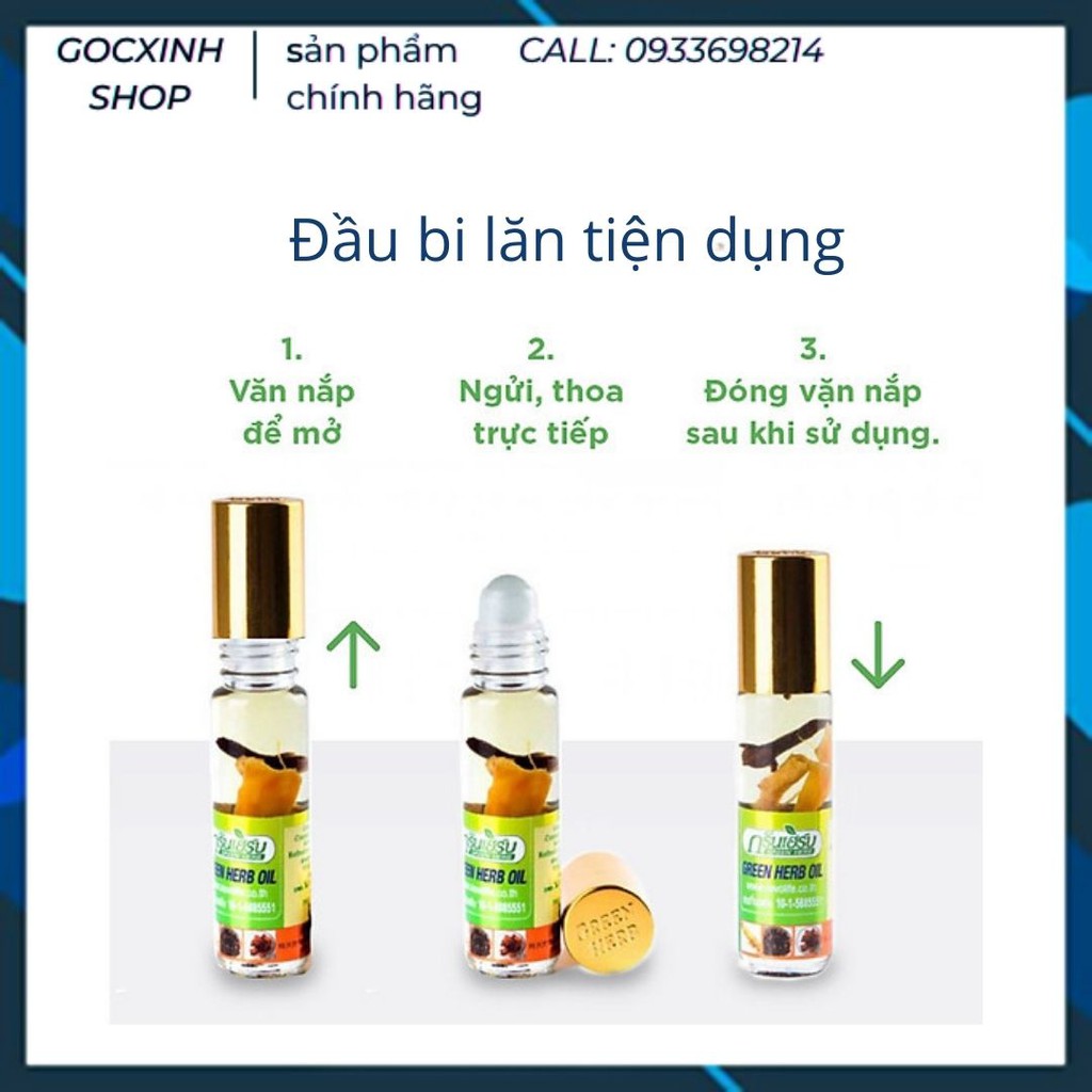 Dầu Lăn Sâm Thái Ginseng Green Herb Oil Thái Lan