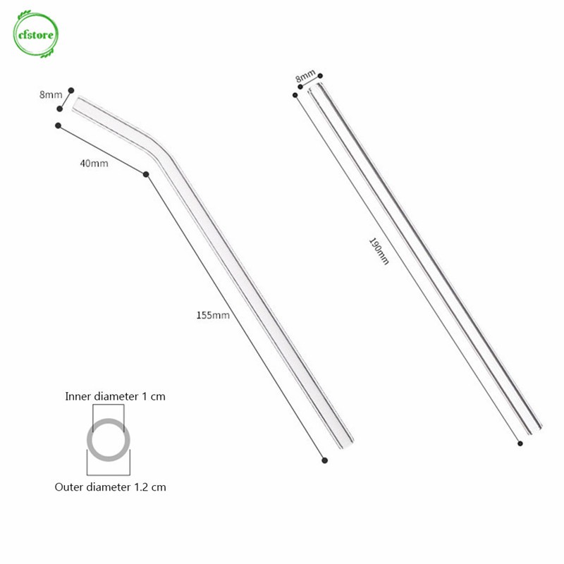 Set 4 Ống Hút Thủy Tinh Cong Thẳng Tái Sử Dụng Kèm Hộp Đựng Và Cọ Vệ Sinh