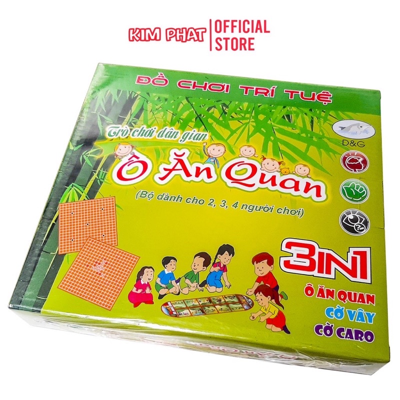 Đồ Chơi Trí Tuệ 3 in 1 - Ô Ăn Quan - Cờ Vây - Cờ Caro - Trò Chơi Dân Gian