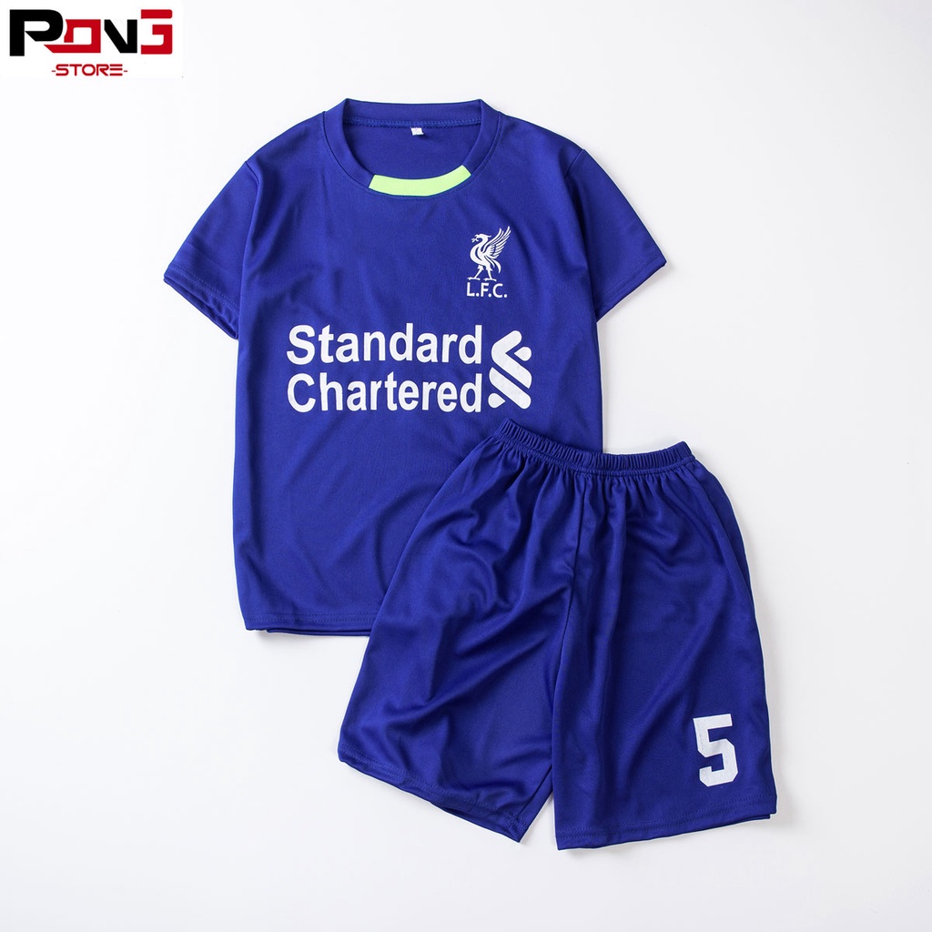 Bộ quần áo bóng đá trẻ em nam,nữ CLB Liverpool chất thun lạnh  cho các bé từ 2 đến 15 tuổi  của Pong__store