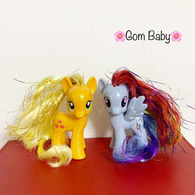 Set 2 Ngựa Pony Nhũ Lấp Lánh Tóc Kim Tuyến