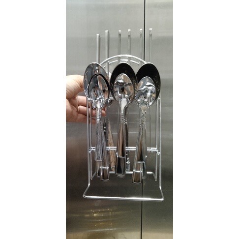 bộ thìa dĩa 24 món inox 304 kèm giá treo phong cách Bắc Âu TH