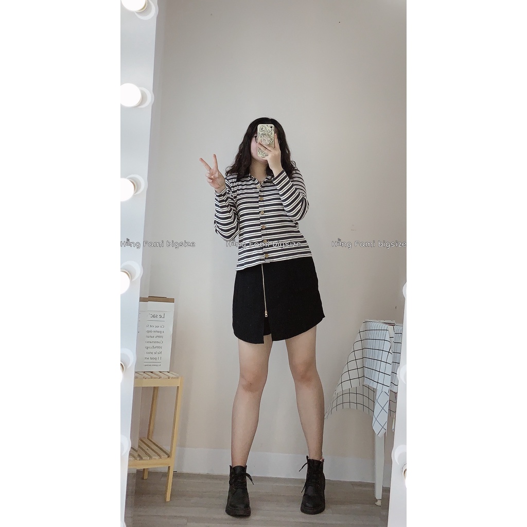 Áo len kẻ ngang cổ đức bigsize (A381)