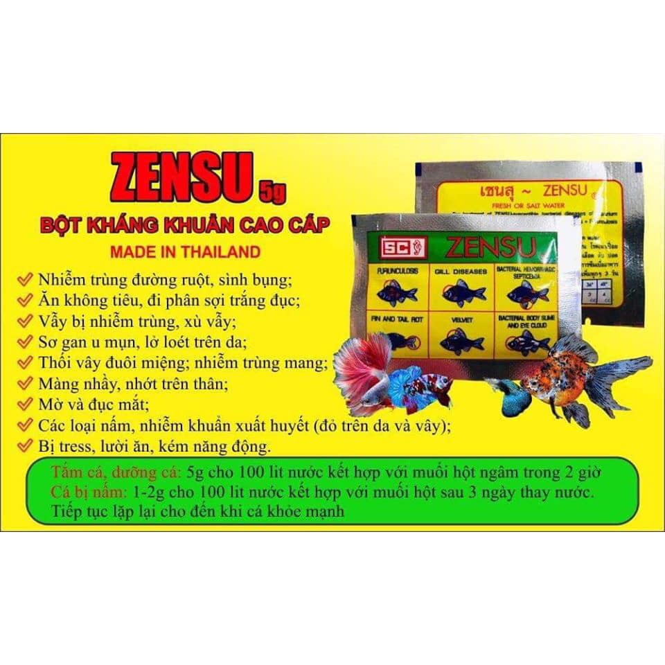 BỘT ZENSU CHĂM SÓC, DƯỠNG CÁ BETTA THÁI LAN 5g