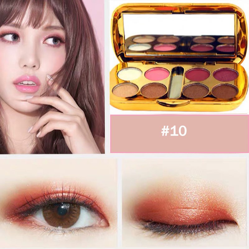 [Phấn mắt] LED 8 Màu Sắc Tươi Sáng Kim Cương Eyeshadow Kèm Cọ Trang Điểm Cực Sang Chảnh Hot Trend 2020