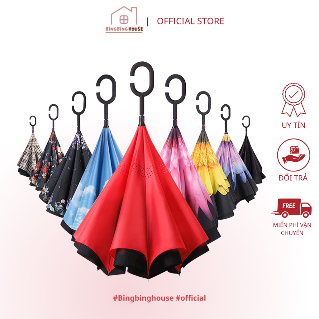 Ô mở gấp ngược Kazbrella cao cấp tự động 2 Lớp 2 chiều hàng Nhật cho ô tô, xe hơi Bingbinghouse