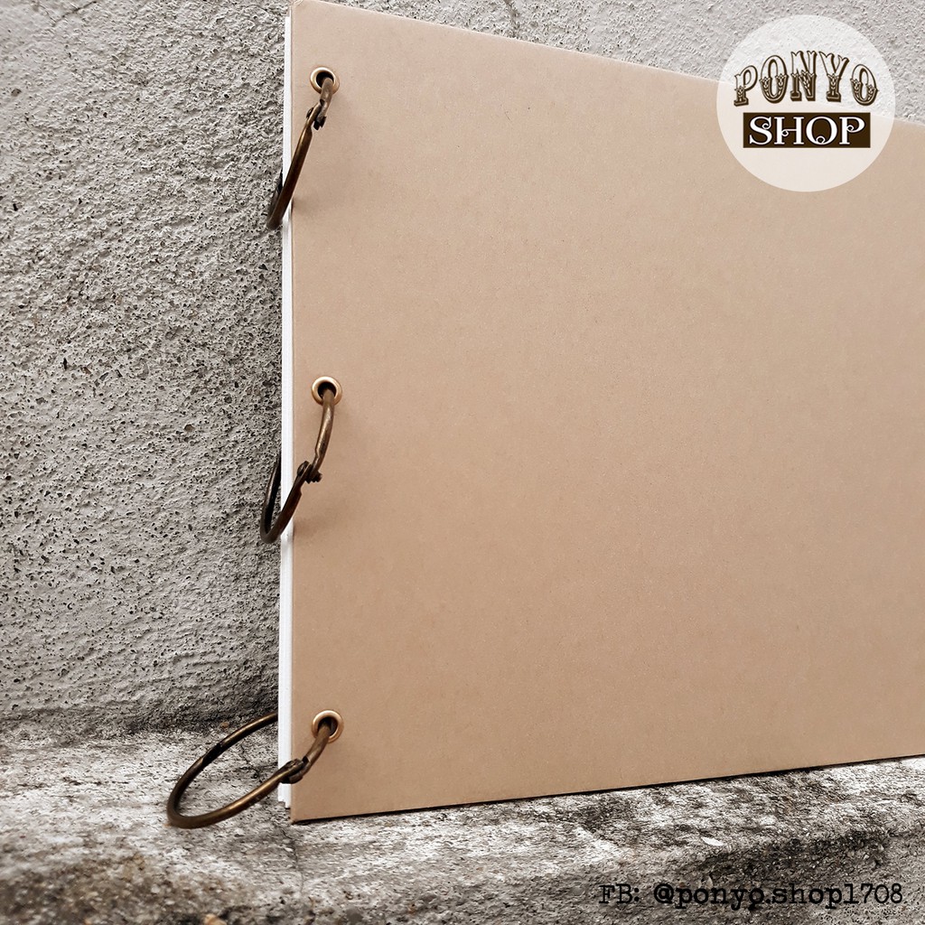 Gáy còng kim loại màu đồng gắn Scrapbook