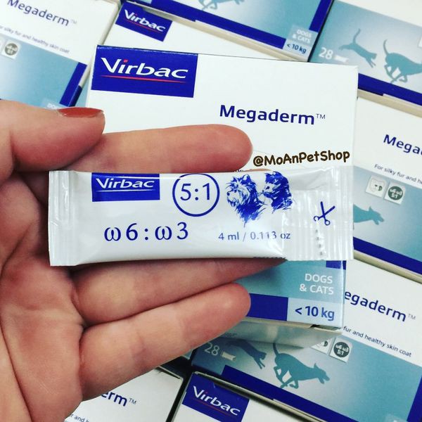 Hộp Gel dưỡng lông, kích thích mọc lông cho chó mèo Virbac Megaderm 28 tuýp - Jpet shop