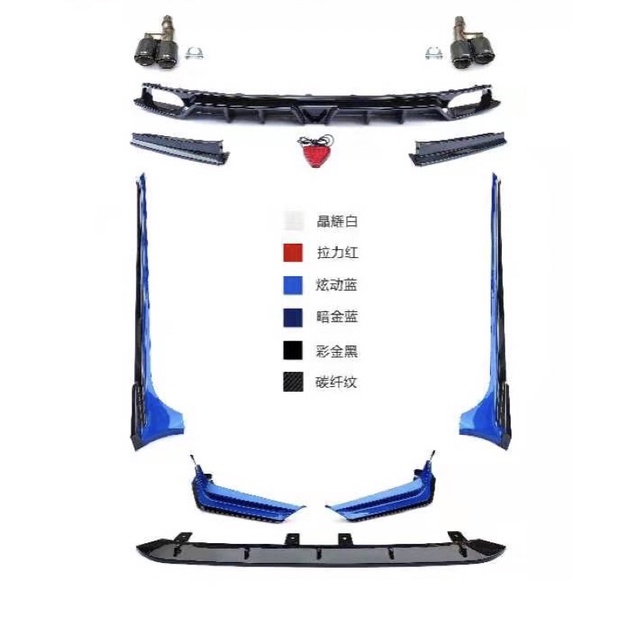 Body lip kèm ống xả đôi cho xe honda civic 2022