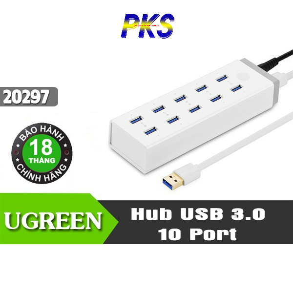 Bộ chia USB 10 cổng tốc độ cao chuẩn 3.0 cao cấp Ugreen 20297