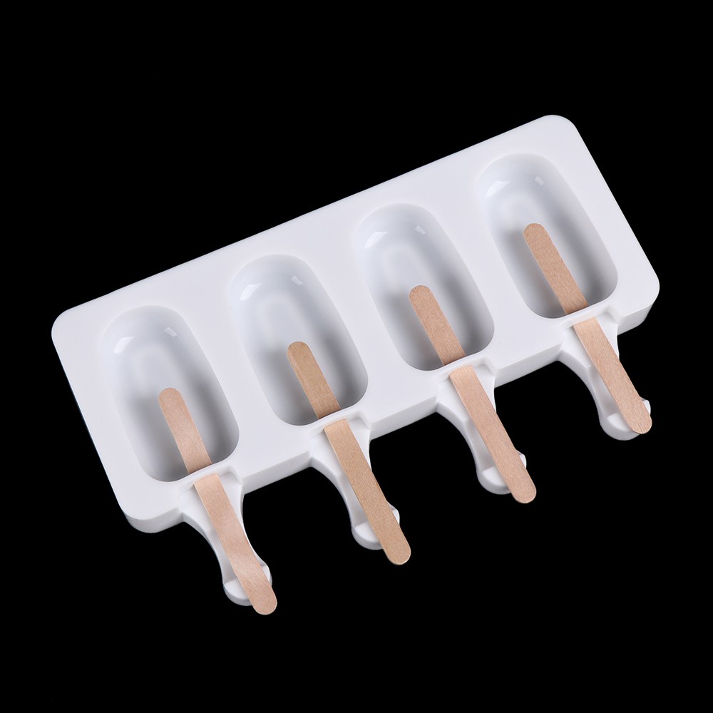 CONOPERYKhuôn làm kem DIY  bằng silicon 4/ 8 ô hình bầu dục tiện lợi