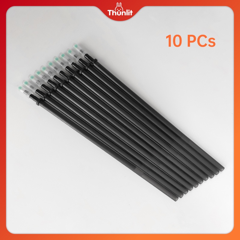 Set 10 ruột bút mực đen Thunlit ngòi 0.5mm có thể xóa được tiện dụng