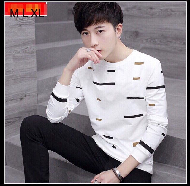 Áo thun dài tay nam Thu Đông hoạ tiết phối thời trang - cá tính - TRẮNG -atdt323 | BigBuy360 - bigbuy360.vn